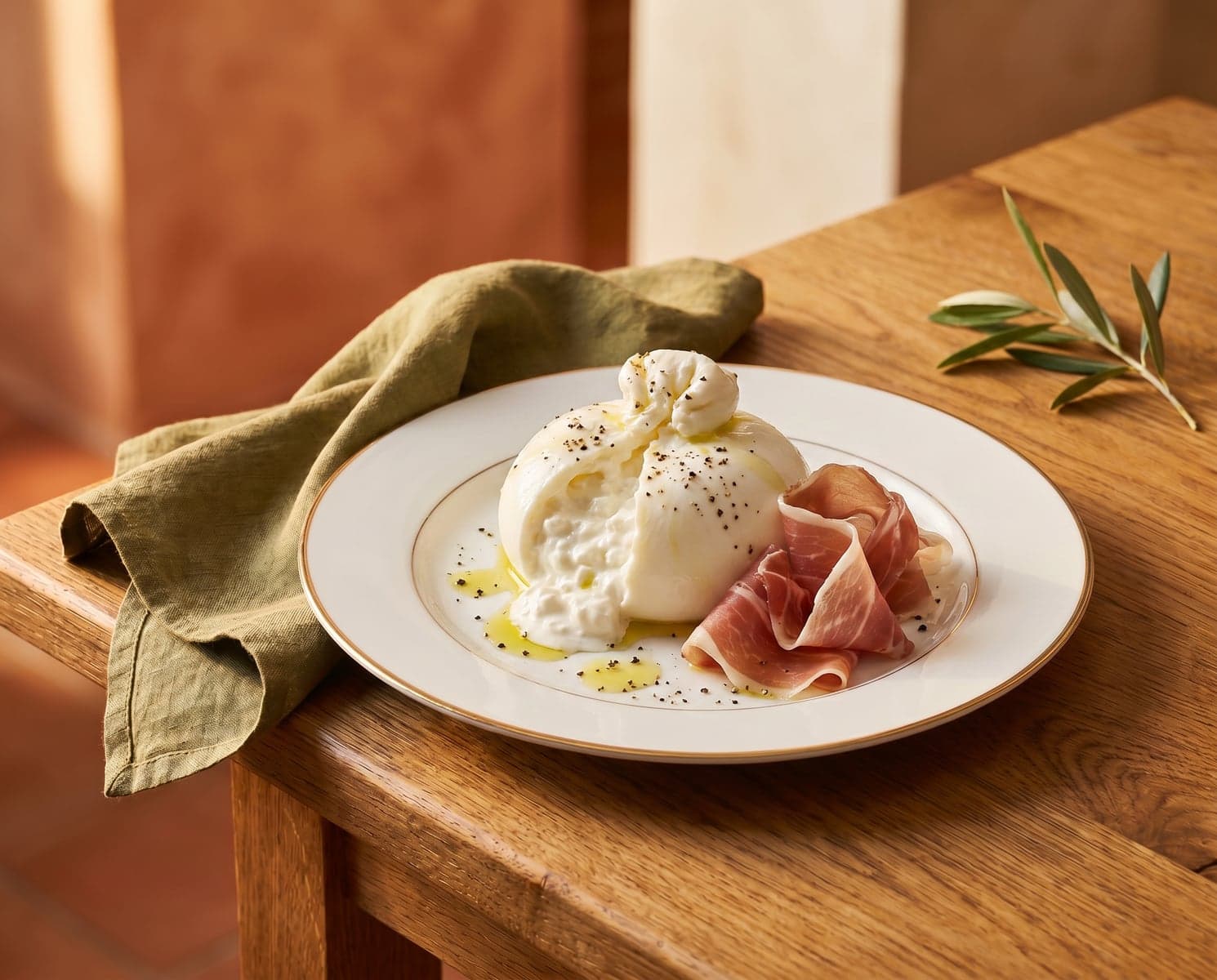 Burrata con Prosciutto